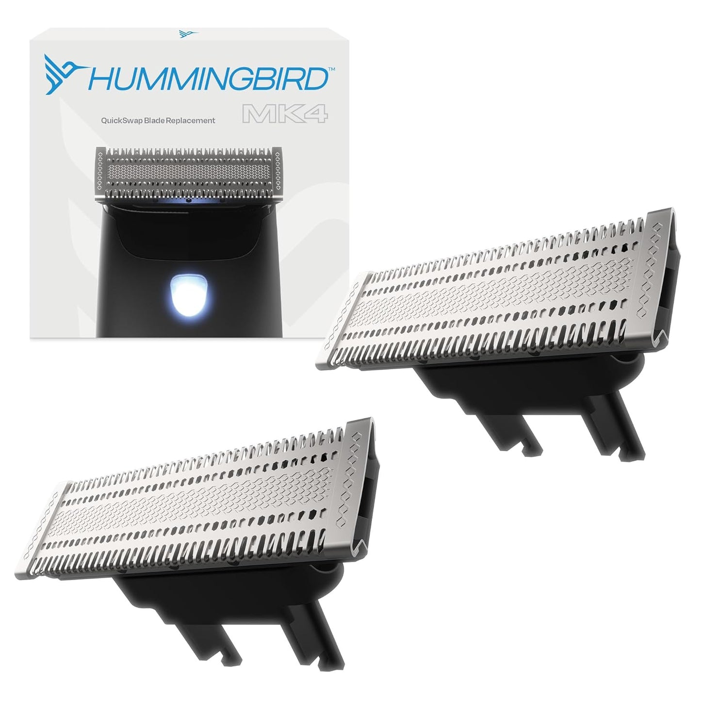 HUMMINGBIRD MK4 QuickSwap Replacement Blade – Genuine Replacement Blade for MK4 Electric Body Hair Trimmer for Men, Durable Stainless Steel, Trim, Edge and Shave, Beard or Body 2 Pack