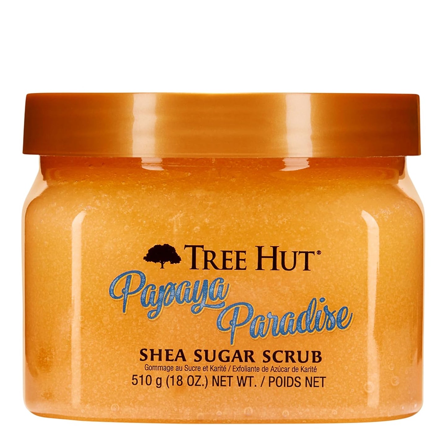 Tree Hut Papaya Paradise Shea Sugar Scrub, Exfoliating, Hydrating & Moisturizing Body Scrub with Shea Butter & Nourishing Essential Oils, Smooth & Soften Skin, 18 oz