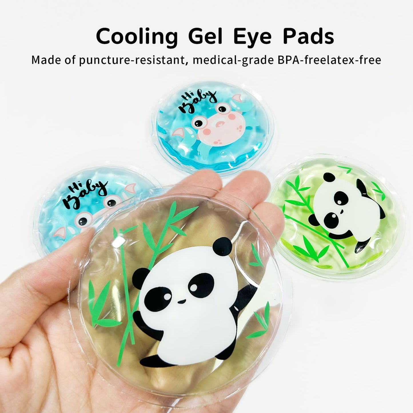 Gel Ice Pack Reusable, Cooling Eye Pads and Patches, Hot and Cold Eye Pads - Soothing, Revitalizing, Puffiness, Refresh, Relieves Stress, Relax, Relieves Puffiness and Tension(2 Crabs+2 Pandas)