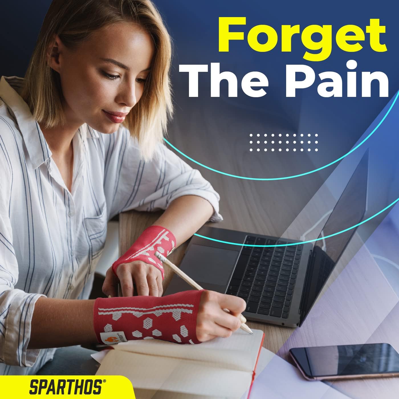 Sparthos Wrist Support Sleeves (Pair) – Medical Compression for Carpal Tunnel and Wrist Pain Relief – Wrist Brace for Men and Women – Made from Innovative Breathable Elastic Blend