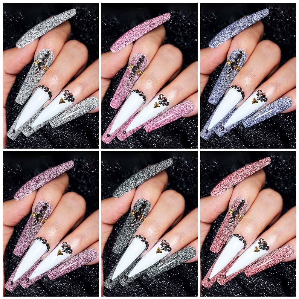 MIZHSE 6 Glitter and 6 Holographic Gel Nail Polish, Sparkle Shiny Glossy Rainbow Iridescent High Pigment Gel Polish Nail Lacquer Soak Off Manicure Art Gift for Ladies