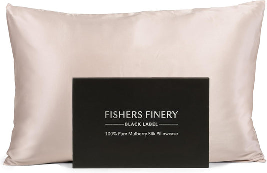 Fishers Finery 30mm 100% Pure Mulberry Silk Pillowcase, Quality Tested (Taupe, King)