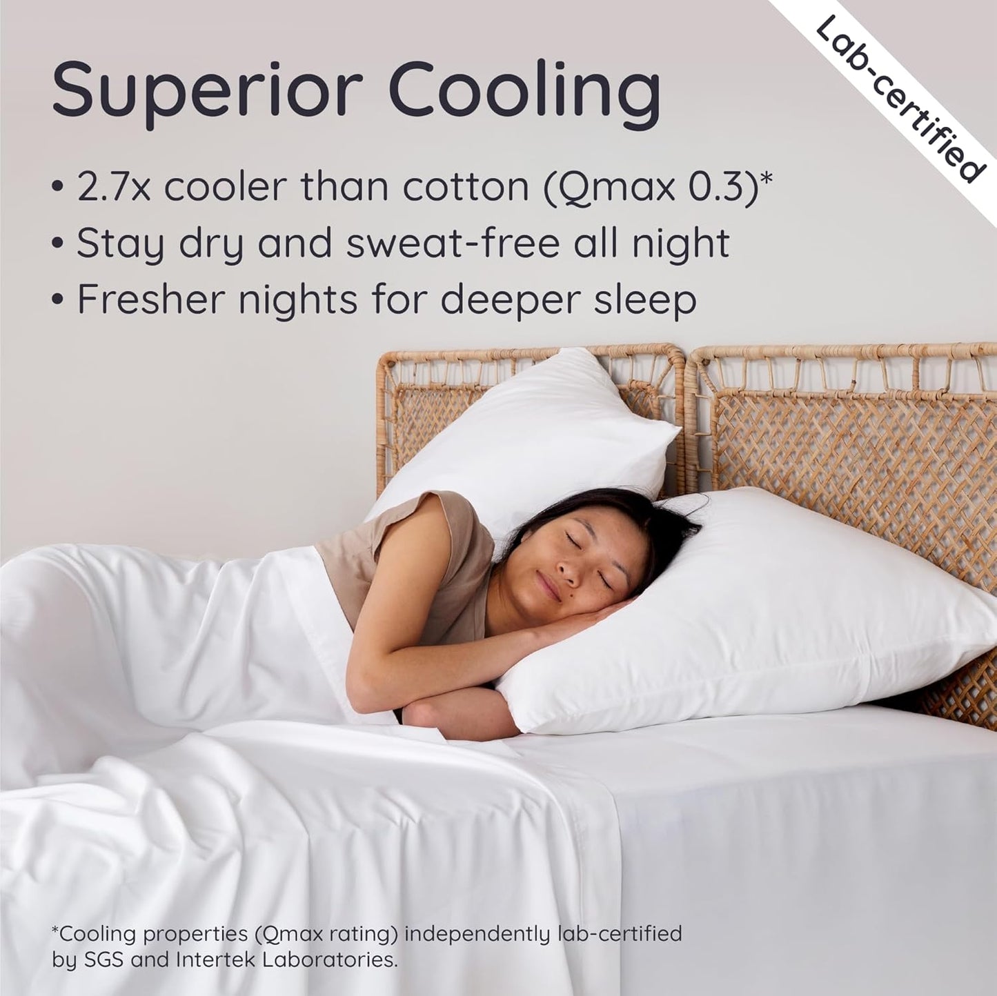 Bambaw 100% Viscose Derived from Bamboo Pillowcase Queen Size – Set of 2 Queen Cooling Pillow Cases with Envelope Closure, Breathable & Super Soft Pillow Cases, Anti Acne Pillow Case (White)