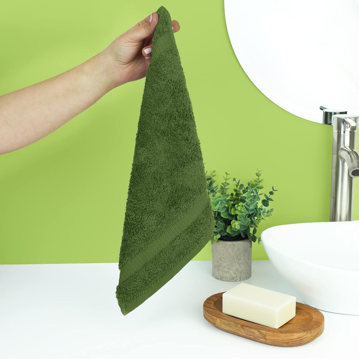 Chakir Turkish Linens Hotel & Spa Quality, Highly Absorbent 100% Cotton Turkish Washcloths (2 X 6 Random Colors - Set of 12)