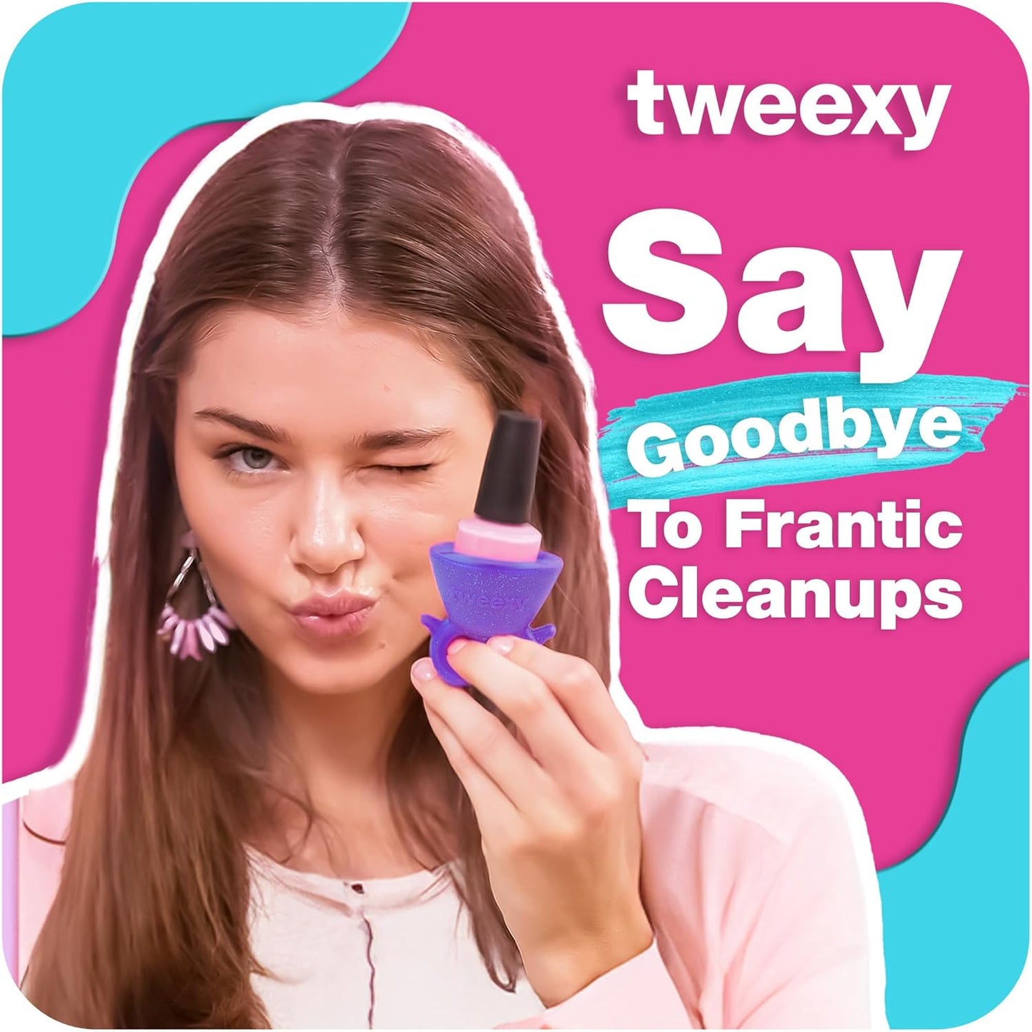 tweexy Wearable Nail Polish Holder Ring - Nail Polish Bottle Holder for Easy Application | Perfect for Fingernail Painting, Manicure & Pedicure | Nail Polish Accessories (Purple Crush)