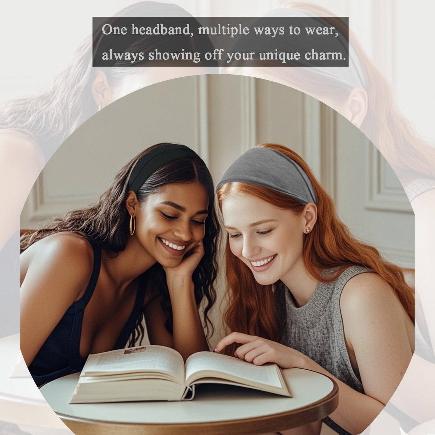 Headbands For Women Headband Elastic Soft Head Bands For Women's Hair Accessories Womens Fashion Yoga Workout Running Fabric Hair Band 6 Pcs