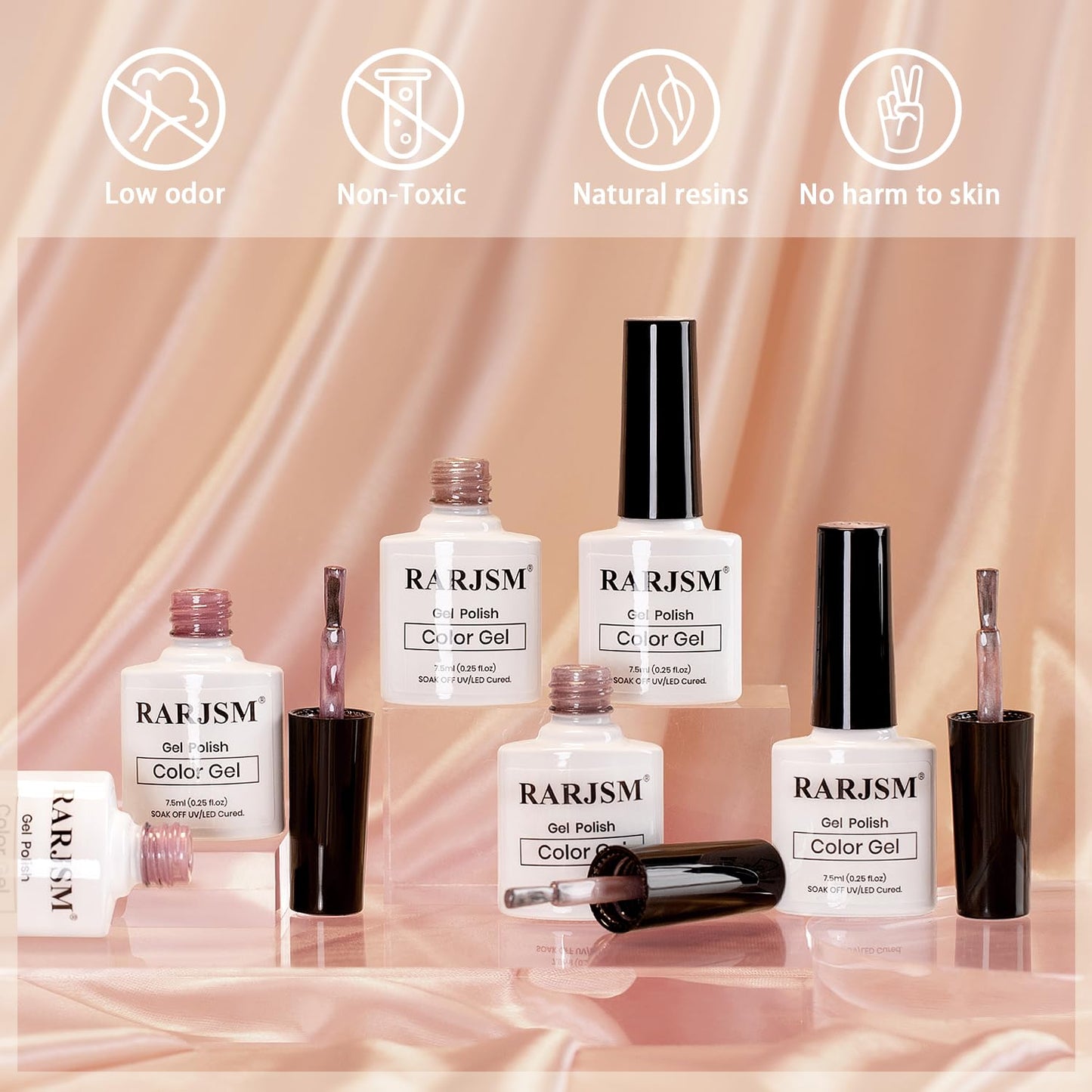 RARJSM Nude Glitter Cat Eye Gel Nail Polish Set 6Pcs Ceramics Pink Light Purple Brown Velvet Shimmer Smoothie Cateye Gel Polish with Magnetic Stick UV LED Curing Require Home Salon Nail Design