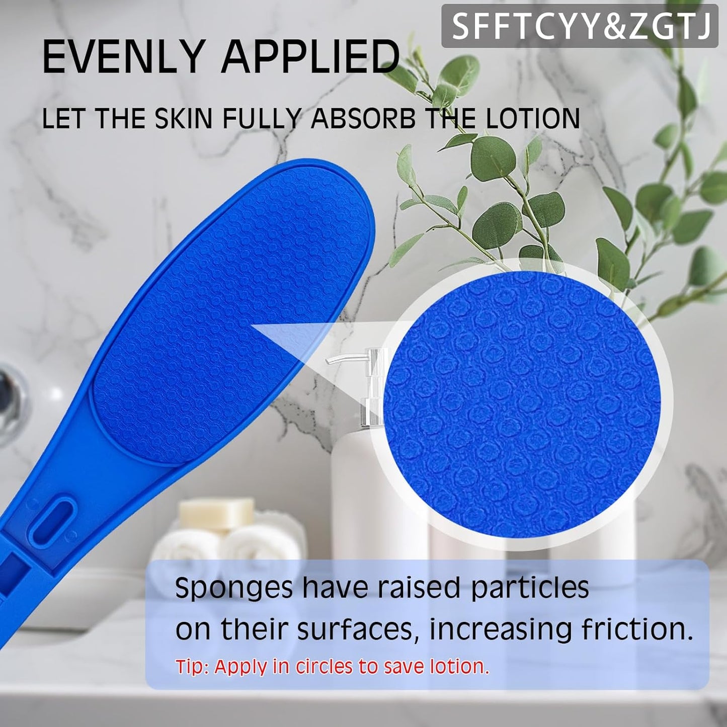Back Scratcher for Women,Lotion applicator for Back,Handicap Accessories for Daily Living,applicator Pads,Gifts for Seniors,self Tanner Back applicator,Long Handled Sponge,Lotion Stick