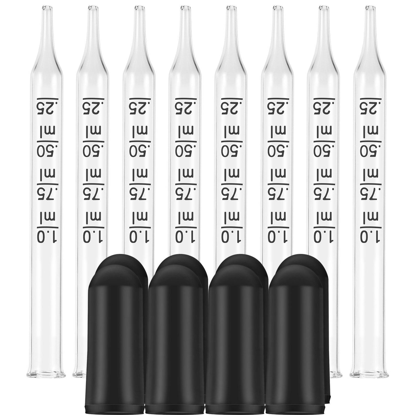 Glass Liquid Droppers, 1 ml Essential Oil Dropper Pipette Calibrated Glass Stain Dropper for Essential Oil Makeup Art Liquid Plant with Kraft Boxes (40)