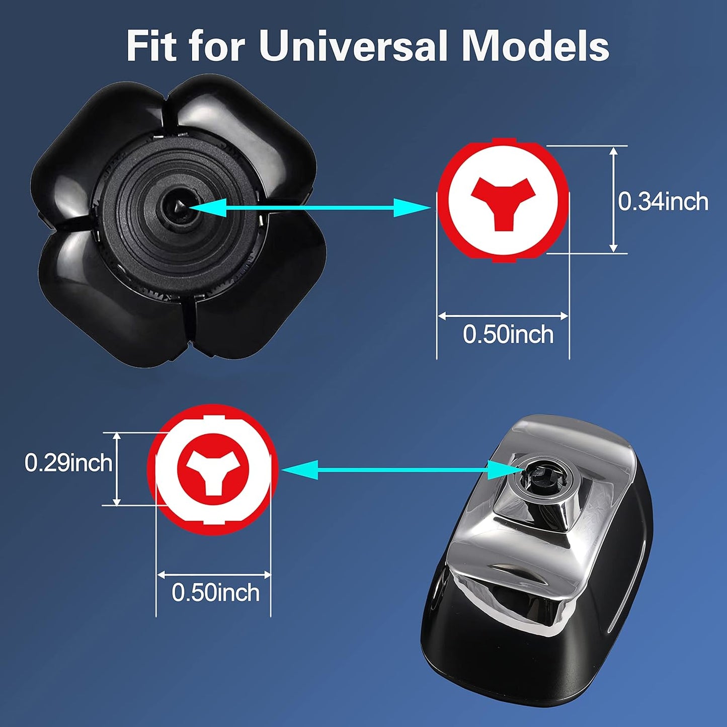 Men's Electric Shavers Replacement Heads Upgraded 9 Blades Head Replaceable Floating Waterproof Electric Razor Shaver Head（Black）