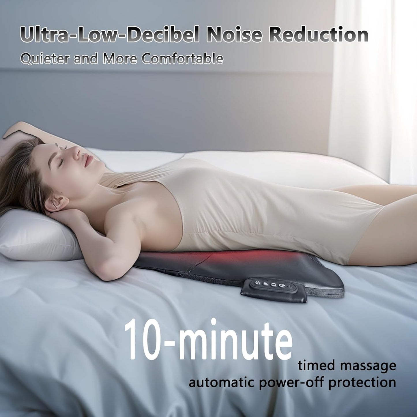 Back Massager for Pain Relief Deep Tissue, Ultrathin Rolling Up and Down Full Back Massage with Heat, 4D Shiatsu Kneading, Shoulder Massager, Extended Widened Design for Home, Office, Car Use, Black