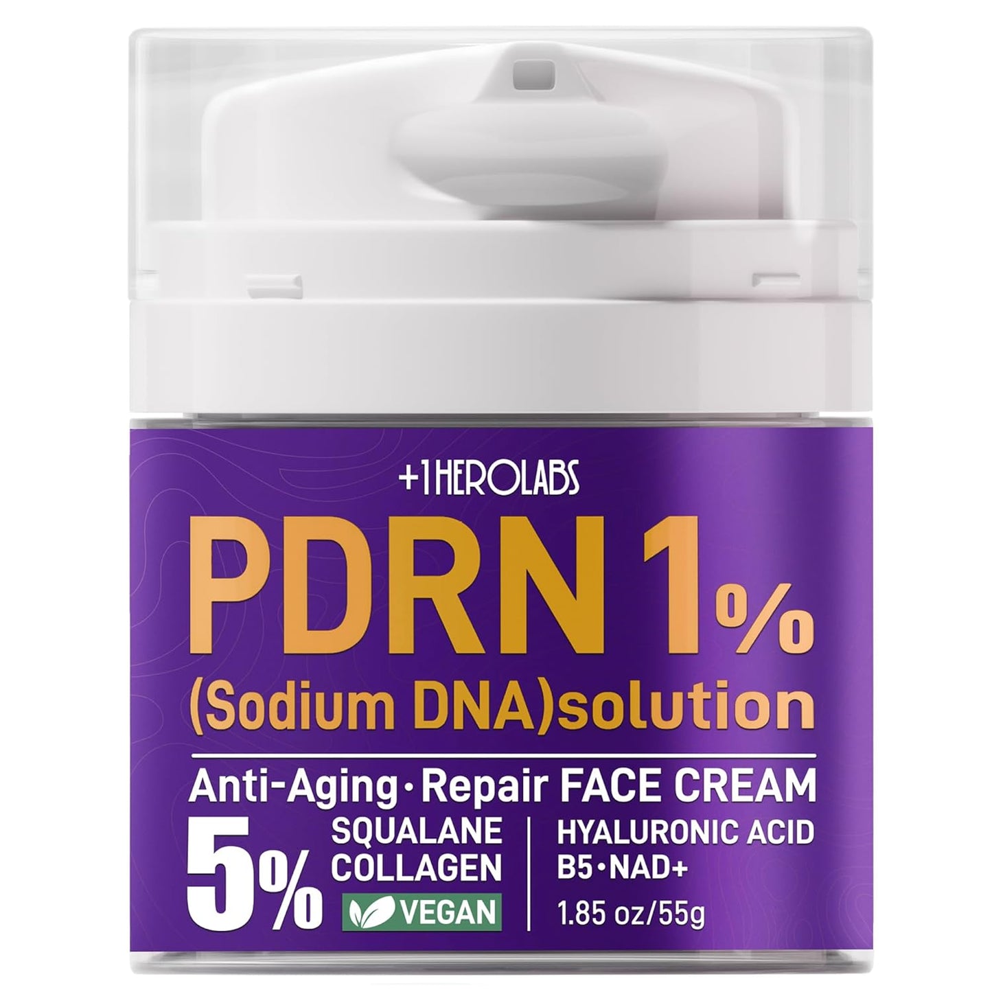 PDRN Anti-Aging Face Moisturizers Cream with 5% Squalane,100% Pure PDRN Salmon Sperm DNA,Hyaluronic Acid & B5, Firming, Hydrating, Moisturizing Repair Face & Neck Skinare Cream for All Skin,1.85 Fl Oz