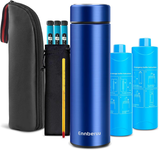 EnnbeRuu 60H Insulin Cooler Travel Case for Pens, Portable Medication Cooler for Travelling, TSA Approved Diabetes Care Carry Case Kit, Refrigerated Medicine Cooler Bag Ice Gel Pack