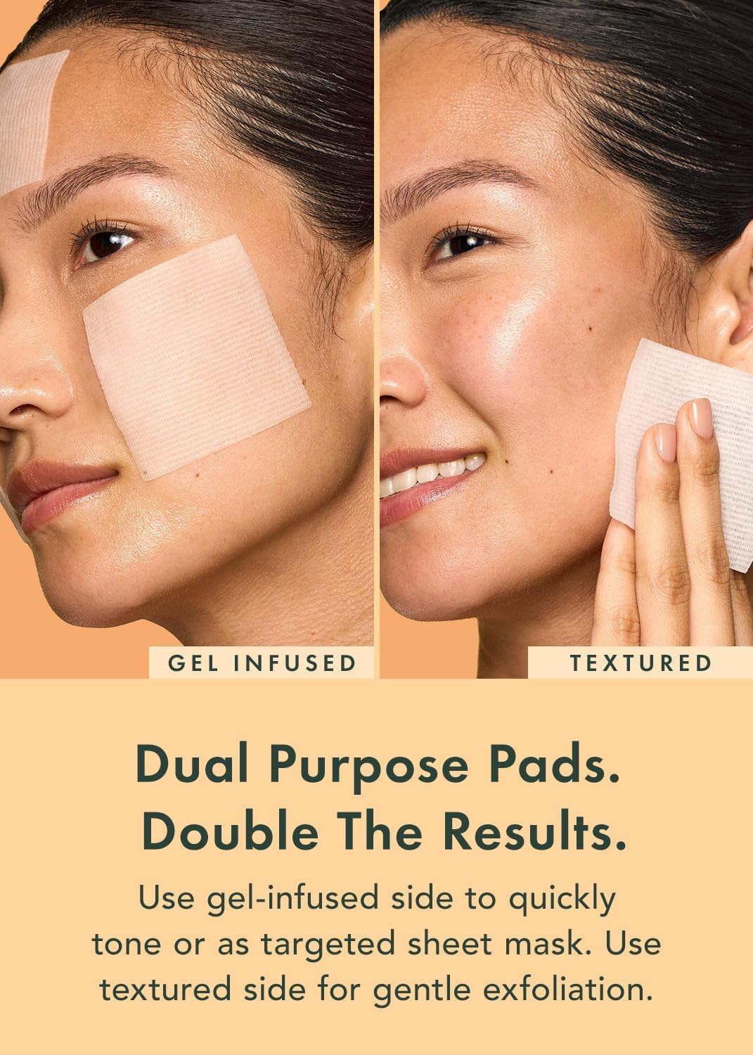 Rael Toner Pads - Cotton Pad for Face, Korean Skin Care, Dual Textured, Exfoliating and Soothing with Carotene, Niacinamide, Hyaluronic Acid, Hydrating, Vegan (70 Count)