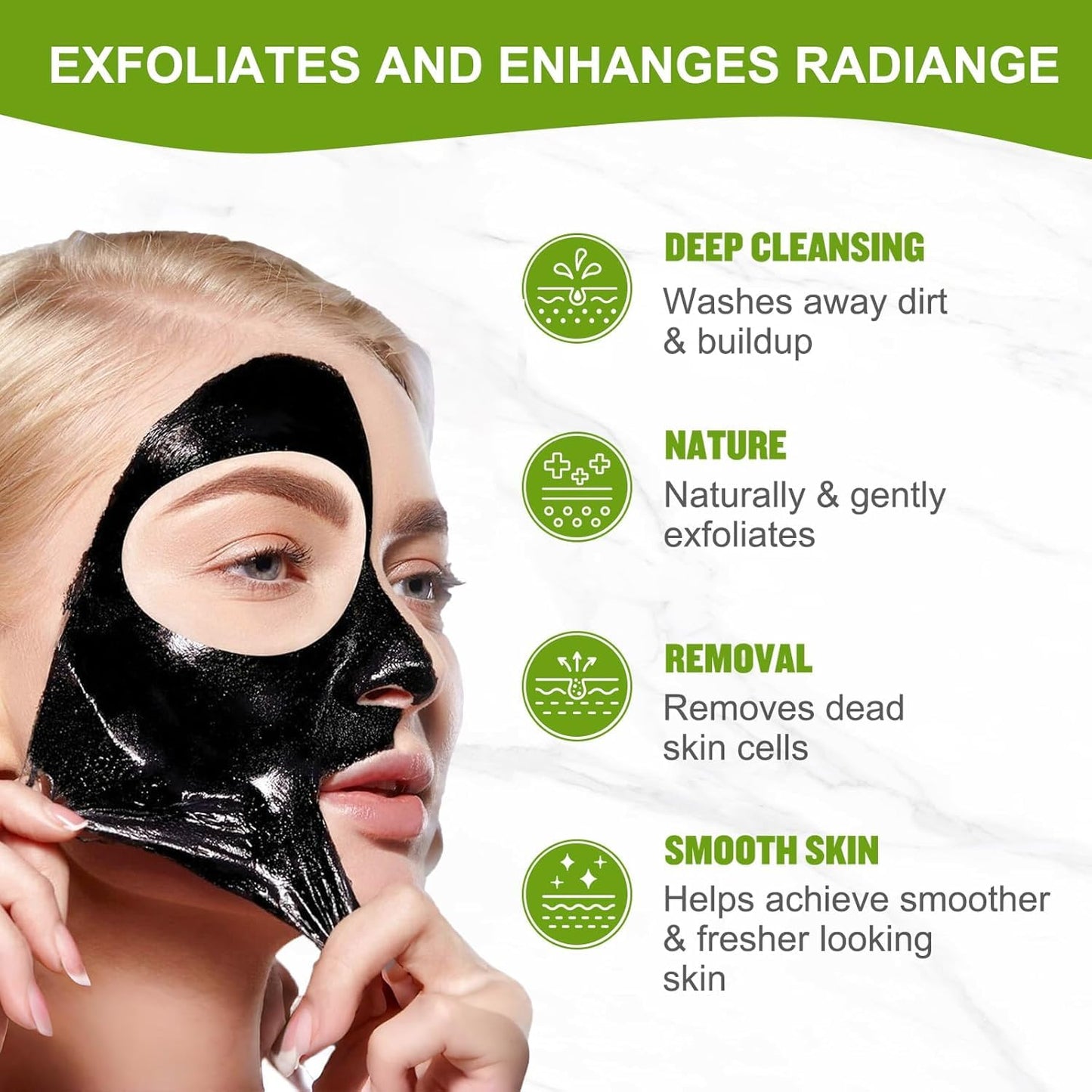 Blackhead Remover Mask, Peel Off Face Mask | Black Head Remover for Face & Nose | Charcoal Face Mask for Deep Cleansing Dirts, Pores, Acne, Skin Oil, Suitable for All Skin Types(2.8 Fl Oz (Pack of 1))