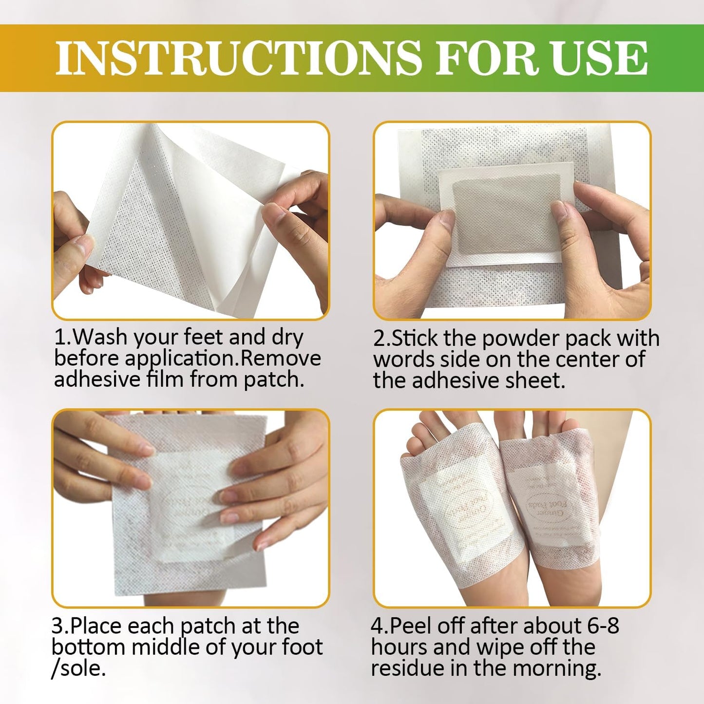 122 Pads Foot Pads Natural Turmeric & Ginger, Wormwood, Bamboo Vinegar, Included 122Pads Goodnight Patches and 122 Adhesive Sheets