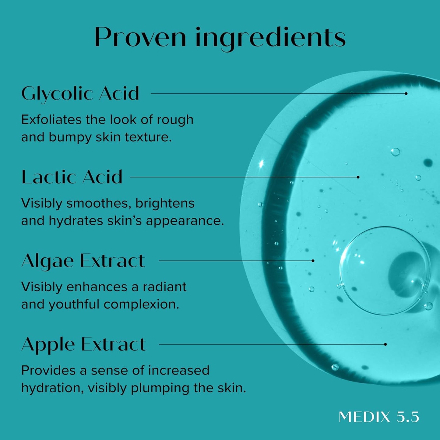 MEDIX 10% Glycolic Acid + Lactic Acid Leave-On Exfoliating Body Gel | AHA Exfoliant Body & Face Serum Refines + Softens Dry Dead Skin, Bumpy Skin, Uneven Skin Tone, KP Bumps, & Wrinkles, 1.7oz, 2PC