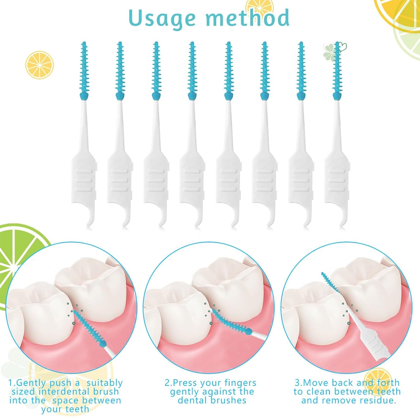 250 Pieces Dental Floss Picks, Silicone Interdental Brushes with Case Dental Brushes Dental Picks Green Tooth Floss Picks for Teeth Cleaning(Green)