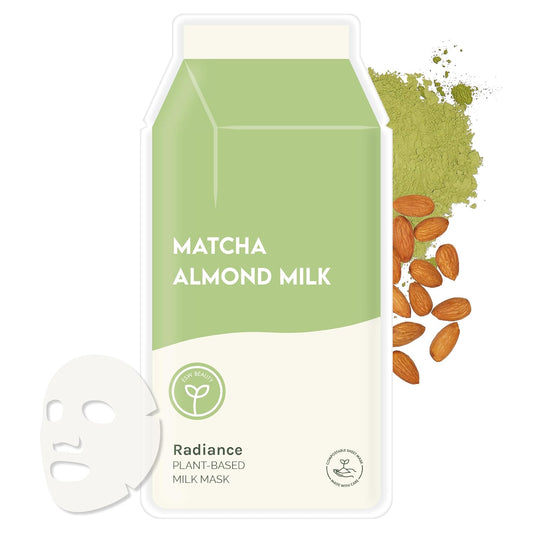 ESW Beauty Matcha Almond Milk - Radiance Plant-Based Milk Face Mask - Revitalizing with Matcha Green Tea & Sweet Almond for Dull, Uneven Skin - Awakens & Revitalizes