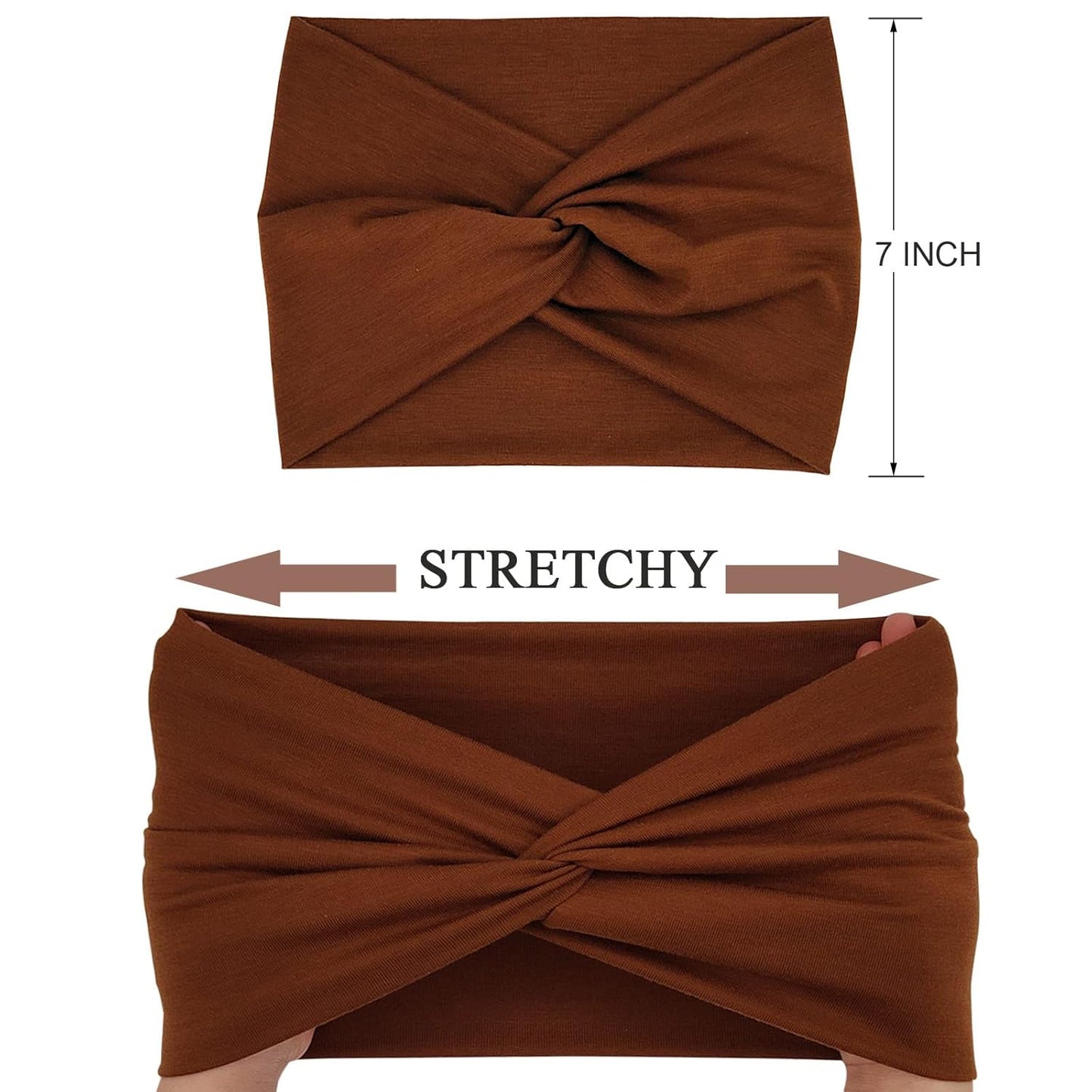 Wide Headbands For Women Extra Large Headband Twisted Knot Head Bands For Women's Hair Band Turban Accessories 6 Pack