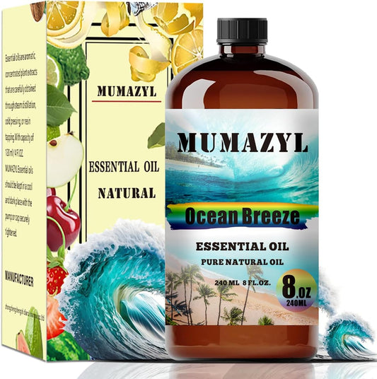 Ocean Breeze Essential Oil, Ocean Breeze Oil 8 Fl Oz 240ML for Diffuser Humidifier Yoga Cleaning DIY Candle Soap Making Fragrance Oils