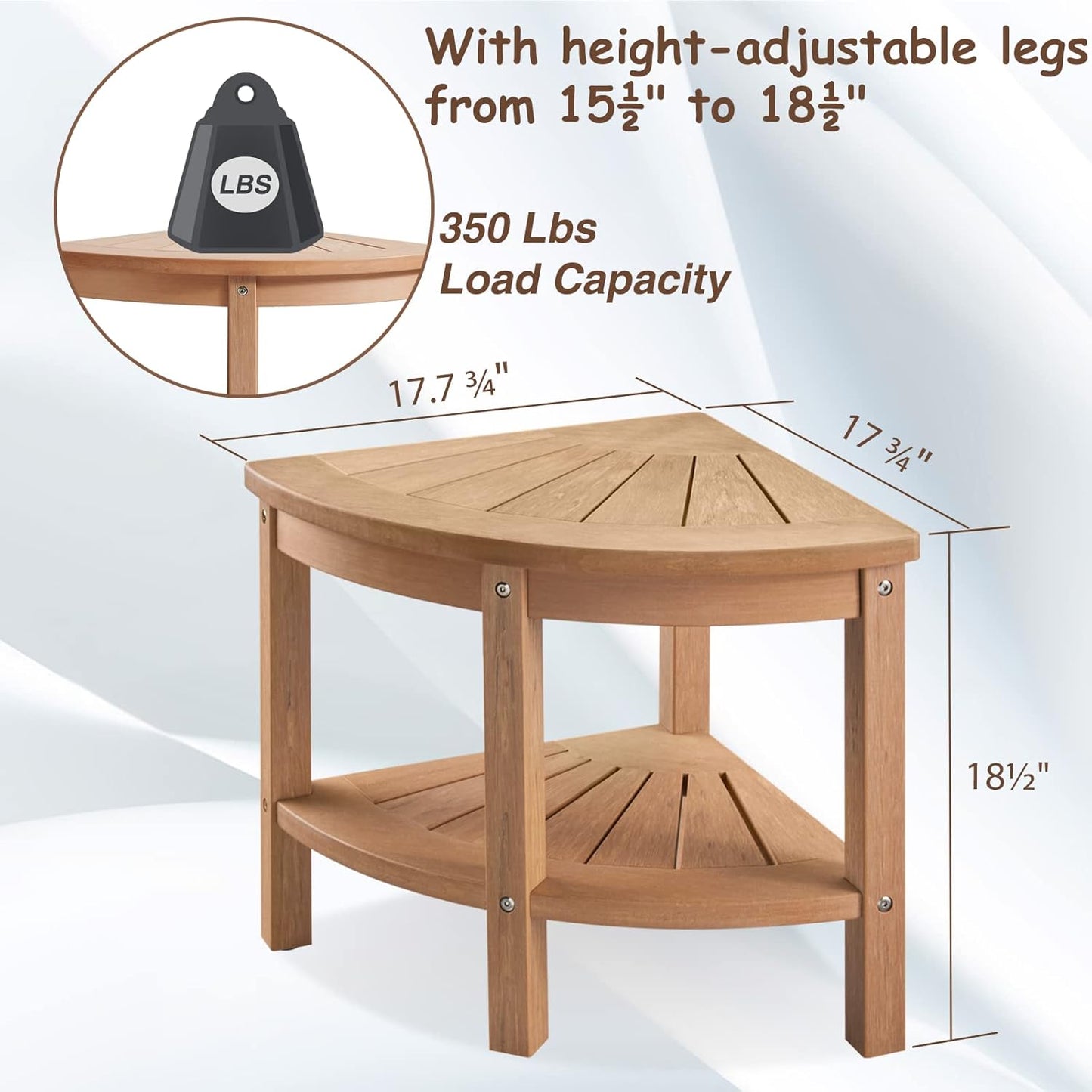 Shower Stool for Inside Shower, Corner Shower Stool, Shower Bench Seat with Storage Shelf for Shaving Legs Plastic Spa Bath Step Foot Rest for Bathroom Small Place