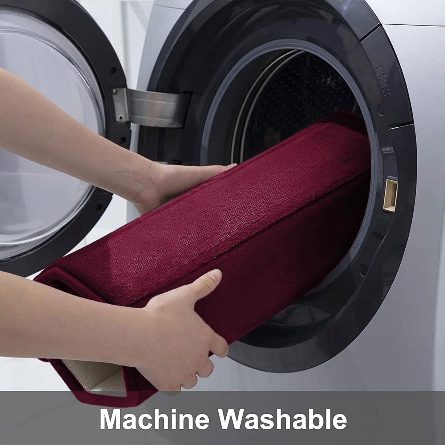 Buganda Memory Foam Bath Mat, 24" x 16", Ultra Soft and Non-Slip Bathroom Rugs, Water Absorbent and Machine Washable Bath Rug for Bathroom, Shower, and Tub, Burgundy