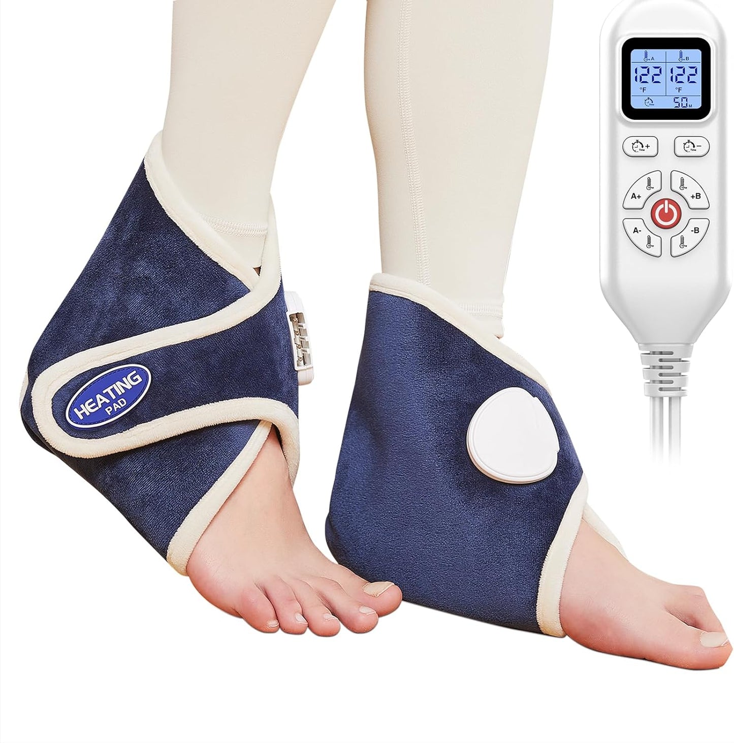 CAMECO 2 Packs Ankle Heating Pads for Achilles Tendonitis, Foot Heating Pad for Feet Neuropathy, Heated Ankle Wraps Braces for Arthritis Pain Relief, Heel Heat Pad for Ankle Sprain, 86℉-158℉ Temp