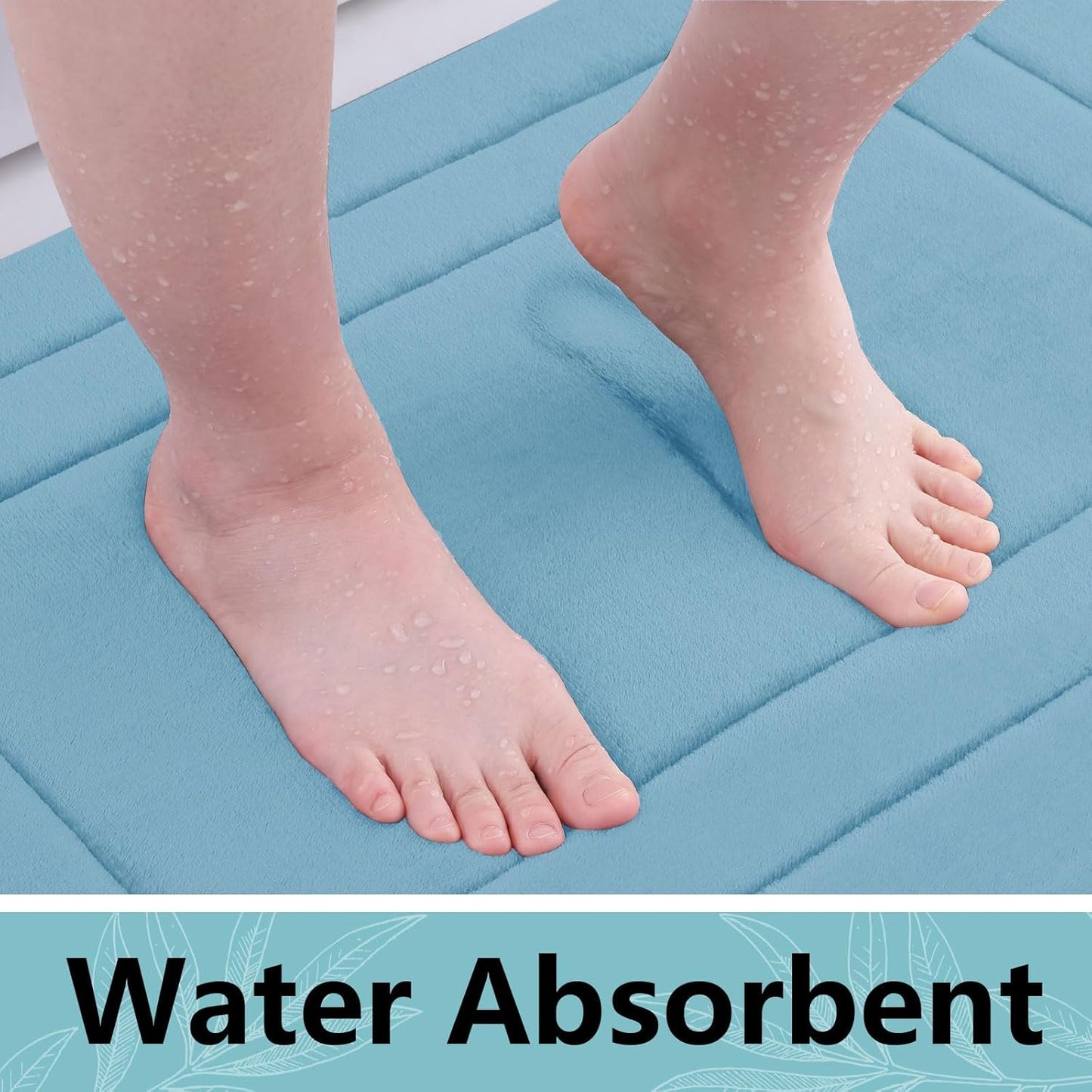 Arotive Memory Foam Bathroom Rug Mat 70x24, Ultra Soft and Absorbent Bath Mat, Machine Wash Dry, Comfortable Bath Rug Carpet for Bathroom Floor, Tub and Shower, Blue