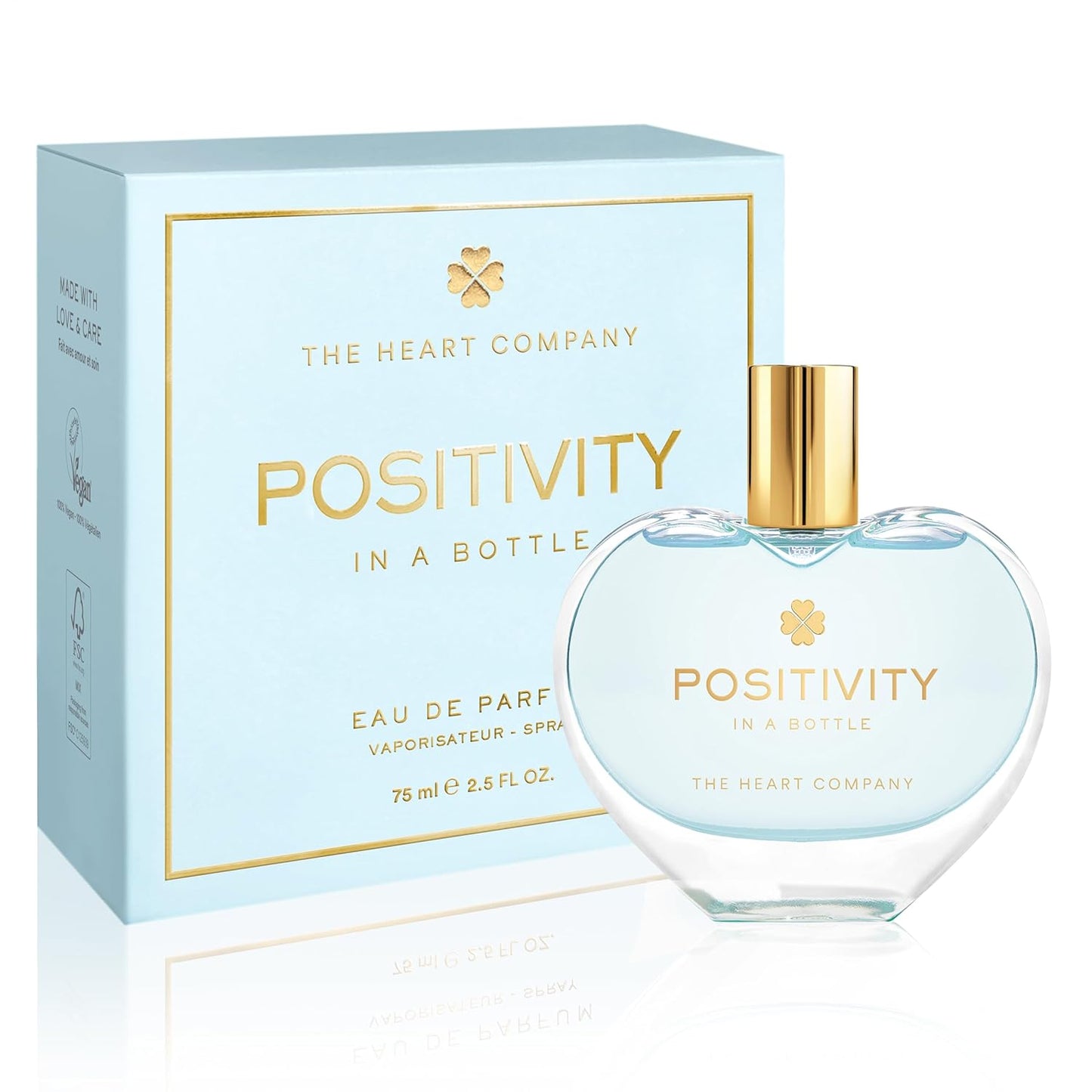 THE HEART COMPANY POSITIVITY in a bottle | Fresh Perfume for women | Vegan Gifts for women | Women's Eau de Parfum Spray 75ml - 2.5 fl oz.