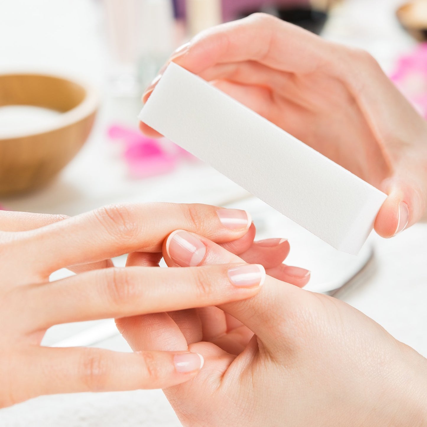 12 Pack Nail Buffer Block 4 Sided Nail File Sanding Block Buffing Blocks for Natural and Acrylic Nails, Medium Grit (White)