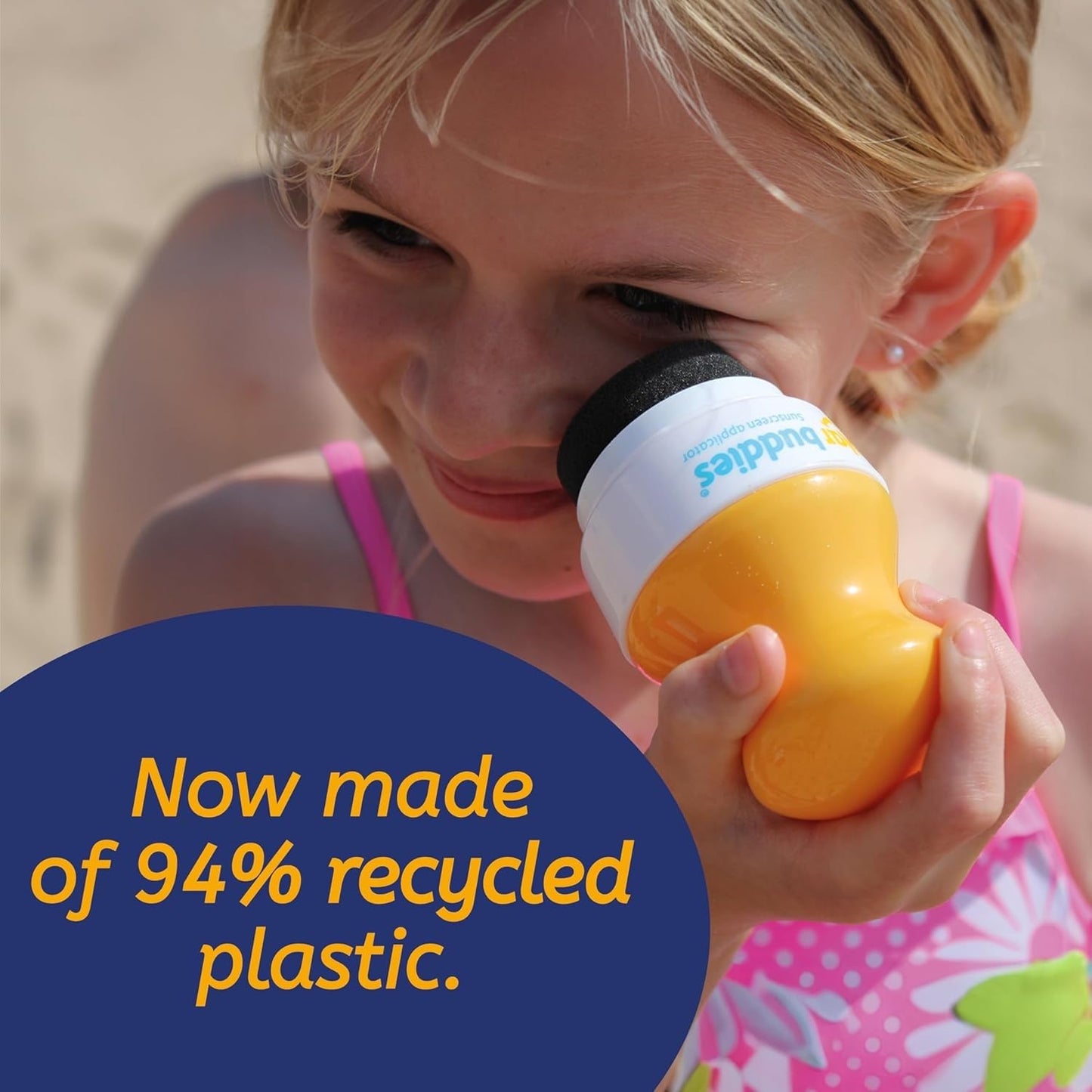 Solar Buddies Sunscreen Applicator - Blue Pack of 2 - BPA-Free Refillable Roll on Sponge Sunscreen, Suncream & Lotion Applicator For Kids, Adults & Families - Holds 3.4fl oz, Perfect Size for Travel