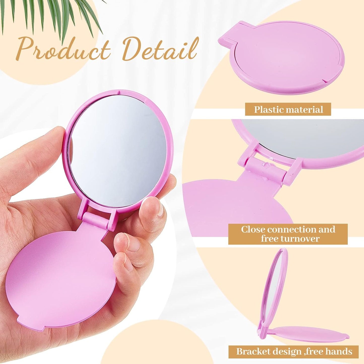 Juexica 500 Pcs Compact Mirror Bulk for Women Mini Folding Mirror Portable Pocket Makeup Round Small Vintage Travel for Cosmetic Purse Bag Gifts Mom Daily Use (Classic Colors)