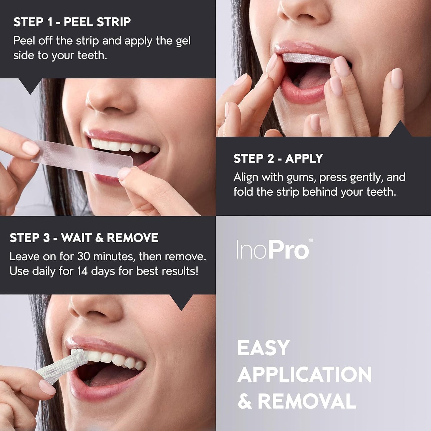 Natural Teeth Whitening Strips Kit 21 Treatments - Sensitive Teeth Whitener, Peroxide Free with Papain, Bromelain, Coconut Oil, White Strips for Teeth Whitening (42 Strips)