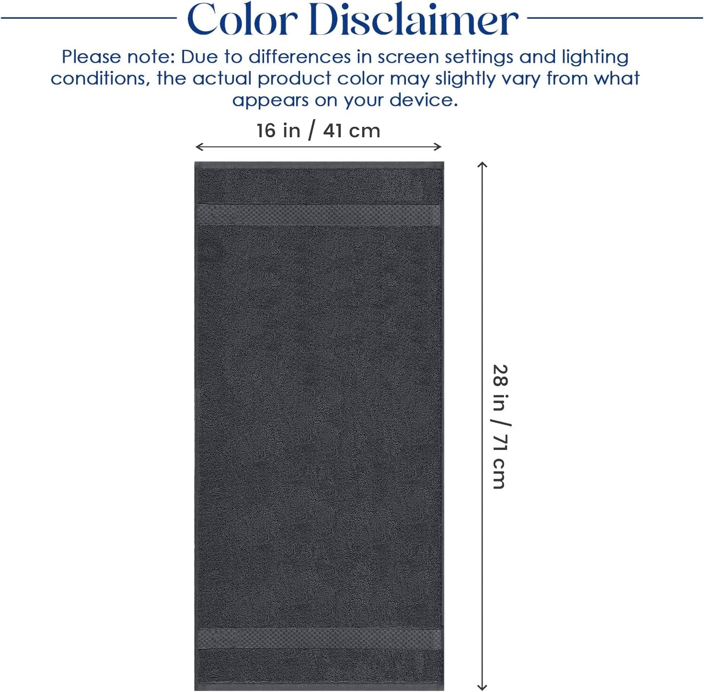 DAN RIVER 6-Pack Premium Hand Towels (16x28 Inches) - 100% Cotton, Ultra Soft, Lightweight, Highly Absorbent Towels for Bathroom, Spa, Gym, Salon, Hotel, and Travel - 550 GSM – Dark Gray