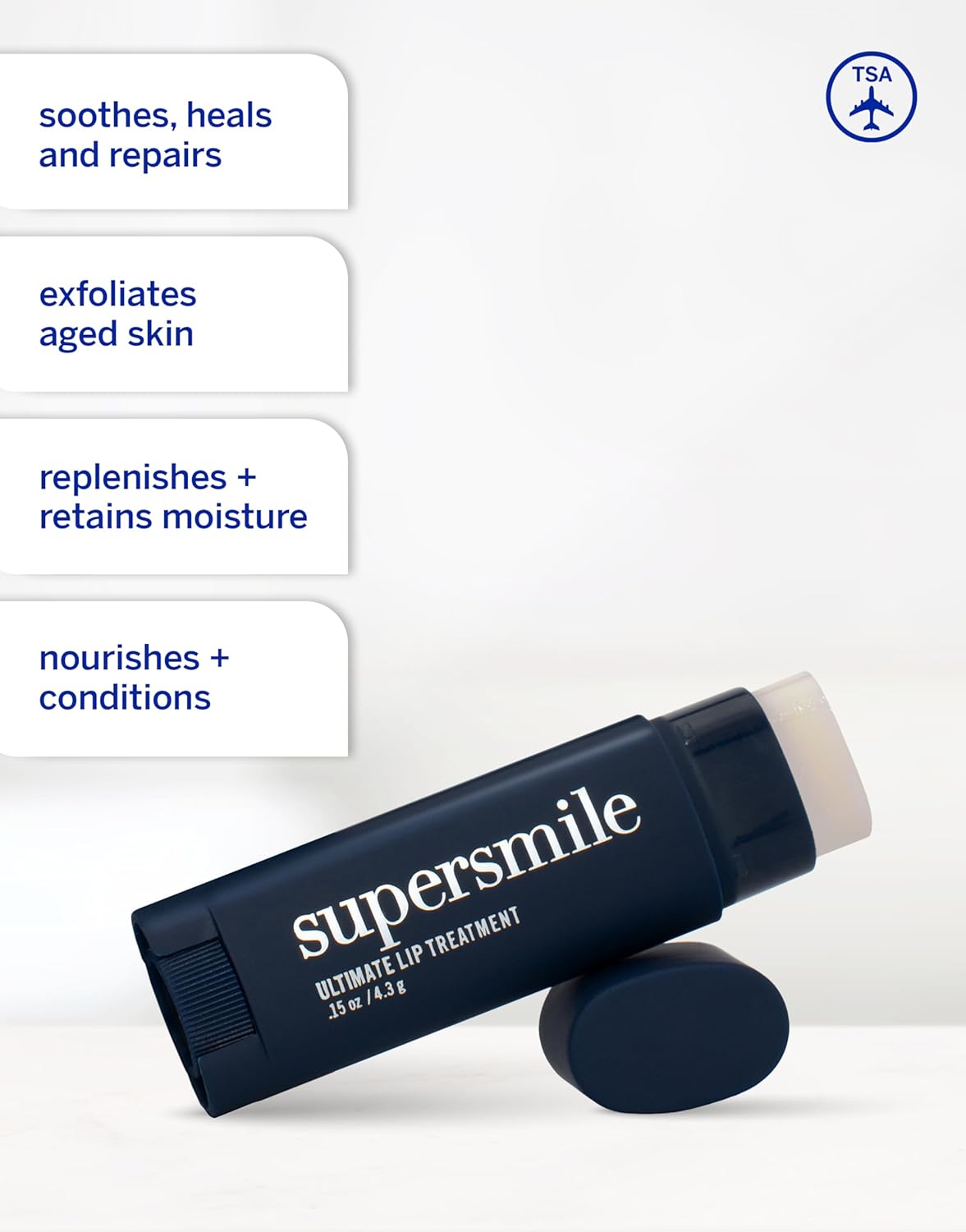 Supersmile Ultimate Lip Treatment - Healing for Dry, Cracked Lips - Nourishing Lip Balm with Collagen & Shea Butter - Hydrating Lip Plumper & Soothing Lip Moisturizer (Pack of 2)