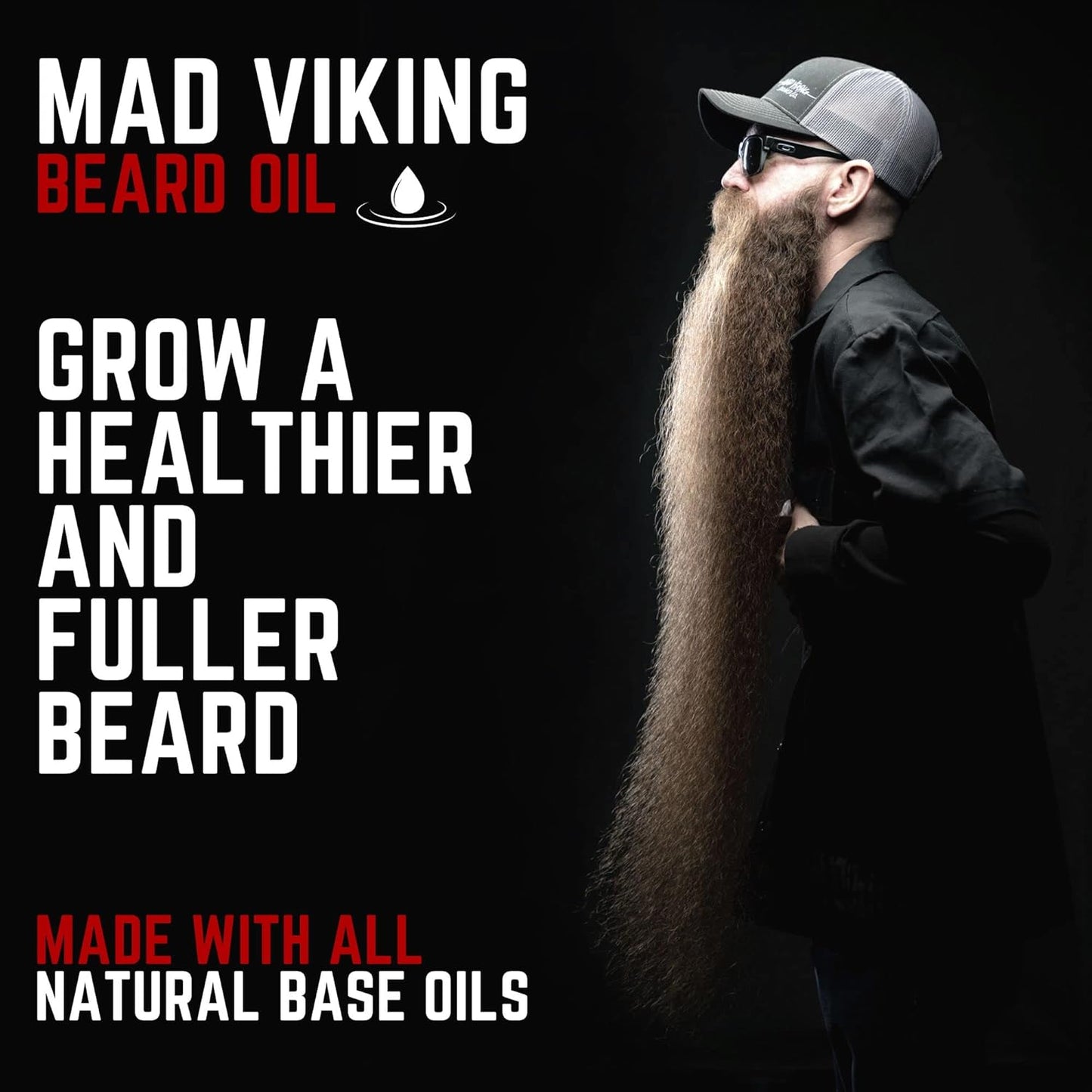 Mad Viking Fjord Beard Oil - Hydrate, Soften And Grow Your Beard Naturally. Fight Itch And Dandruff With A Crisp Yet Woodsy Mint, Orange, Cedarwood & Sandalwood Scent. Made In The USA - 2oz