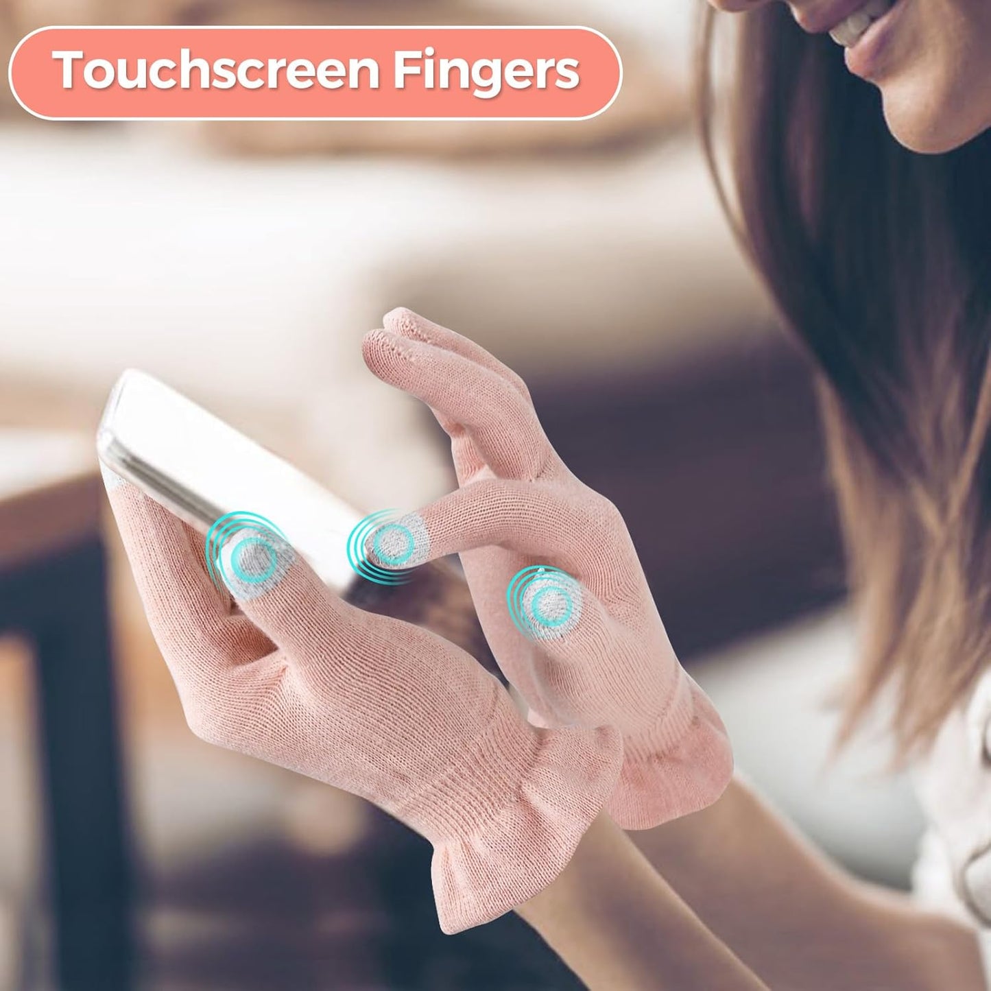 Donfri 2 Pairs Moisturizing Gloves Overnight Kids Cotton Gloves for Eczema Lotion Gloves for Dry Hands,Gloves with Touchscreen Fingers Sleeping (XS)