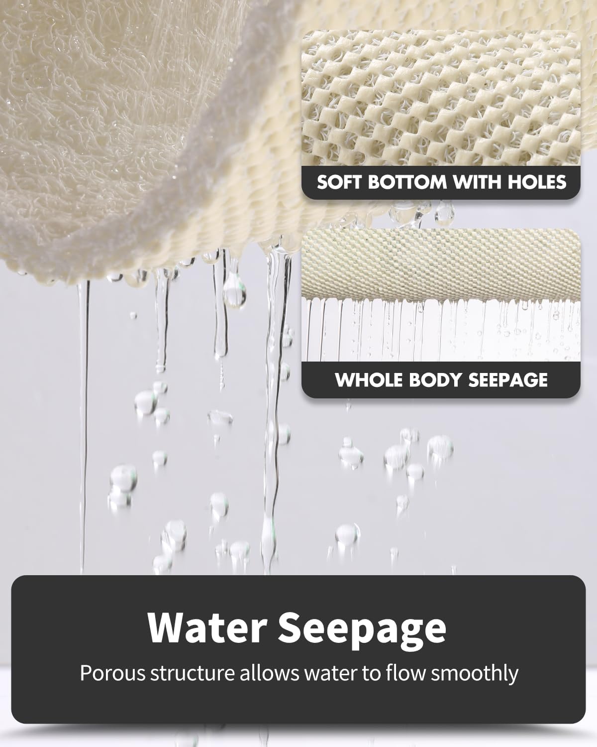 Non-Slip Bathtub Mat, 20x32 Inch, Shower Mats for Bath Tub, PVC Loofah Bathroom Mats for Wet Areas, Quick Drying