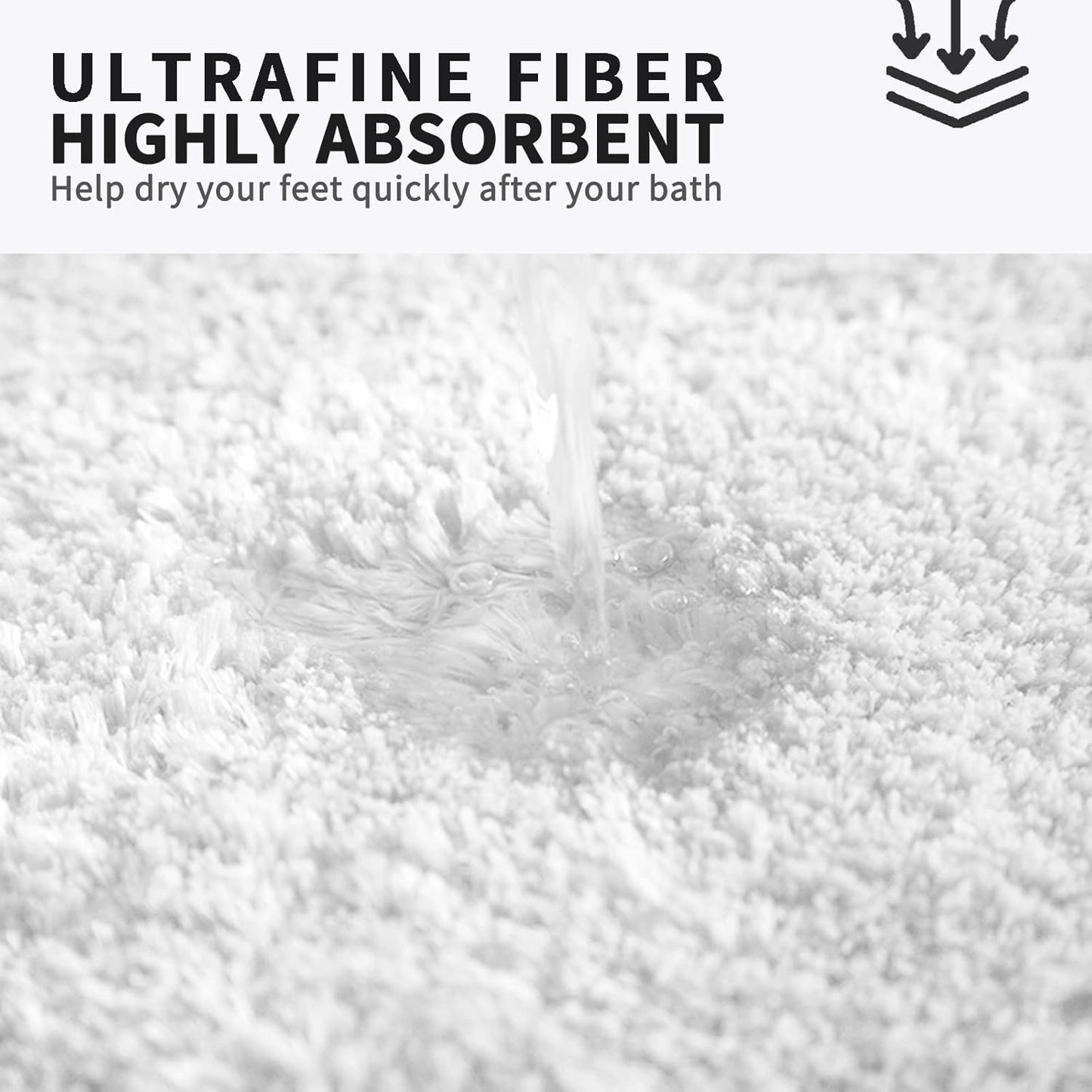 FIFU Bathroom Runner Rug 24" W x 60" L, Bath Mats for Bathroom, Bedroom & Kitchen, Non-Slip Rubber Latex Backing, Comfort & Soft Shower Bathmat & Carpet for Sink, Home & Hallways, White