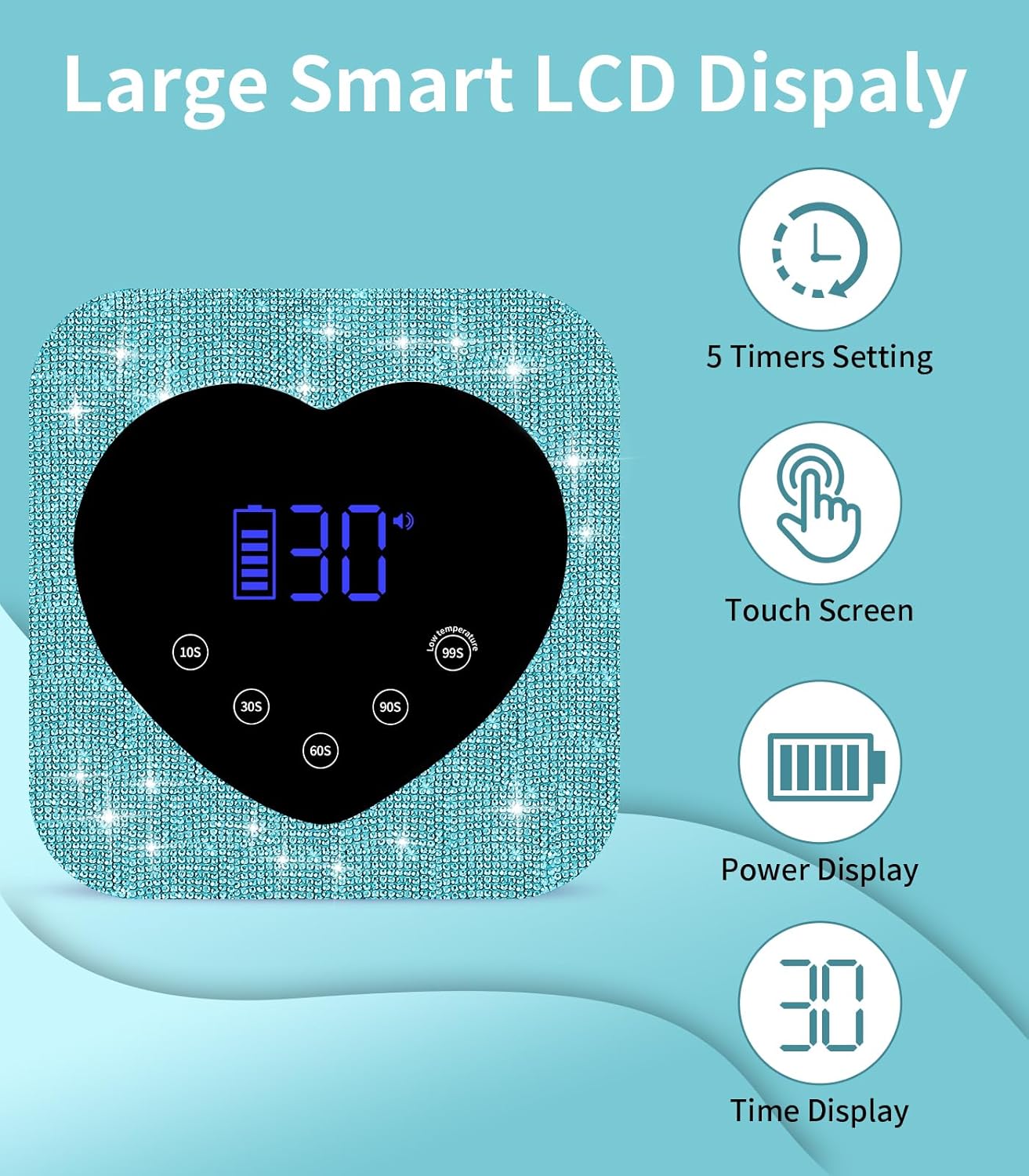 UV Light for Nails, HUGMAPLE UV Nail Lamp 72W, Rechargeable Cordless Diamond LED Dryer, Fast Light Curing Lamp with 5 Timer Setting,Touch Control & Auto Sensor for Salon & Home