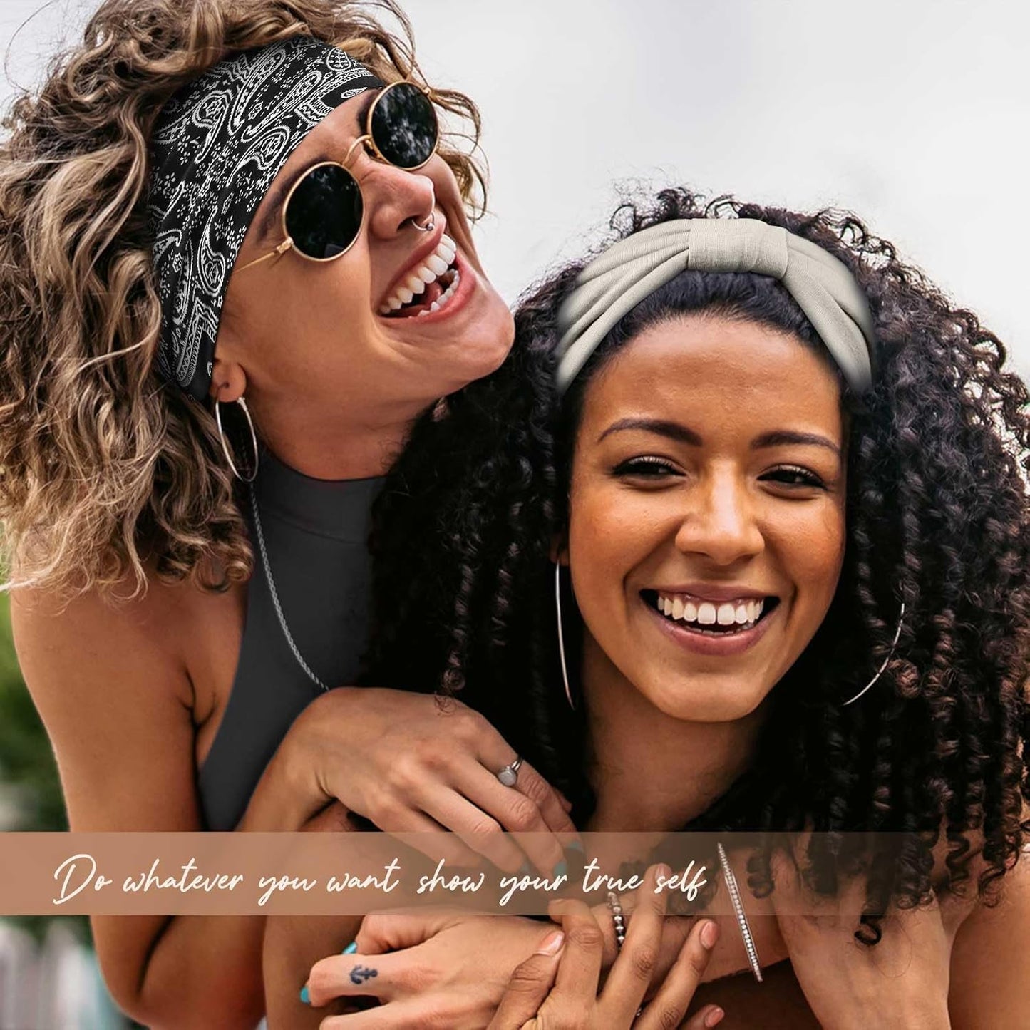 Wide Headbands for Women Knotted No Slip Head Bands Soft Turban Headband Hair Accessories Boho African Solid Color Head Wraps for Women Yoga Workout Pack of 6