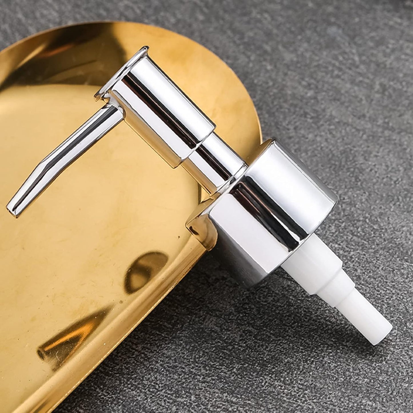 JYXR Lotion and Soap Dispenser Pump 2Pack,Replacement Pumps for Your Bottles,Include 2 Tubes(Silver)