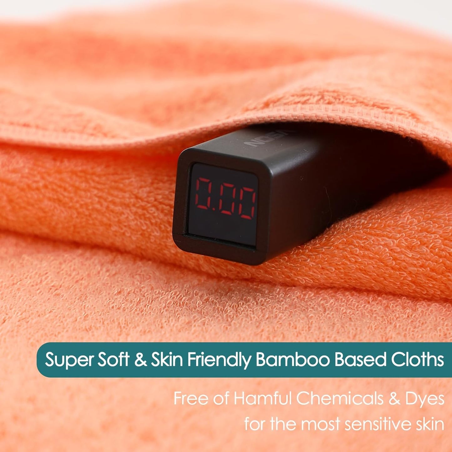 Face Towels 6 Pack, Extra Large 13x13 inch Orange Wash Cloths for Face and Body, Super Soft and Absorbent Bath Washcloths on Sensitive Skin, Easy to Clean Quick Dry Facial Cleaning Cloths with Loop