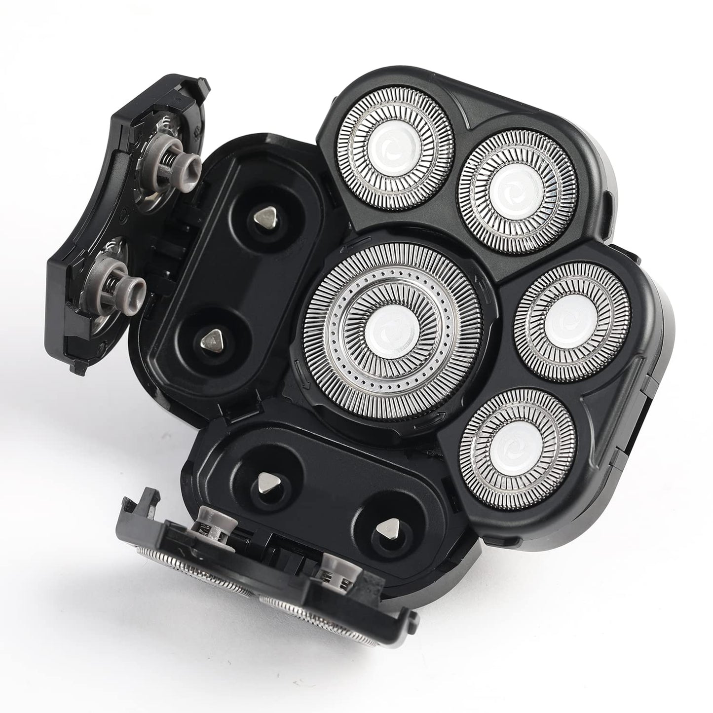 Men's Electric Shavers Replacement Heads Upgraded 9 Blades Head Replaceable Floating Waterproof Electric Razor Shaver Head（Black）