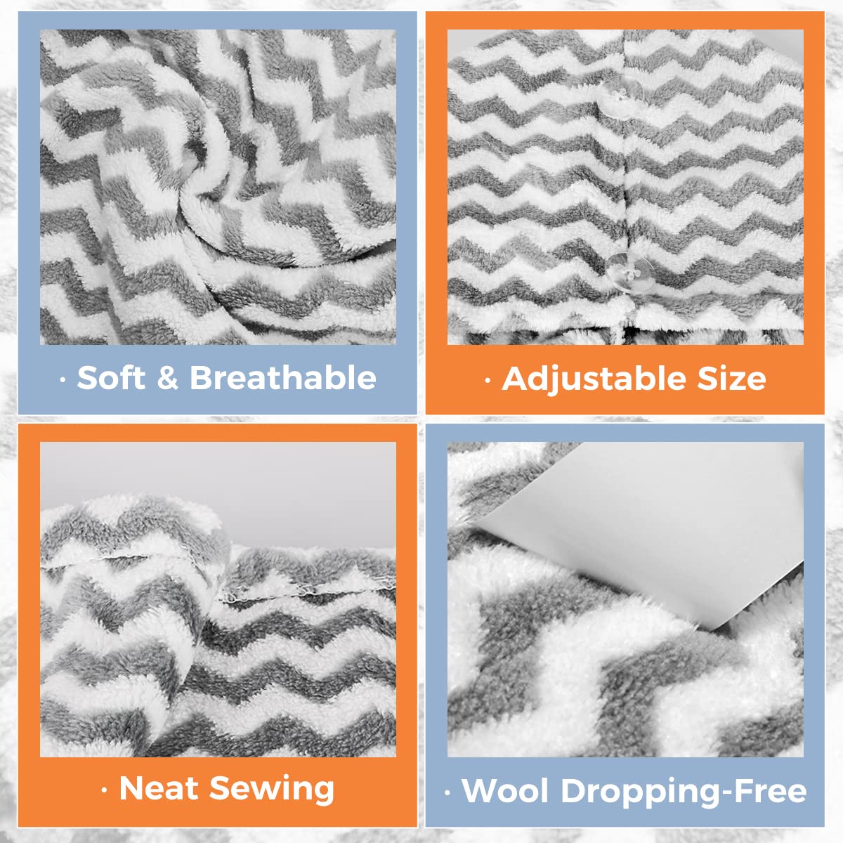 ELLEWIN Microfiber Hair Towel Wrap for Women 2 Pack,Adjustable Hair Drying Turban with Two Button,Anti Frizz,Super Absorbent Quick Stripe Dry Hair Towels for Long Thick Short Hair