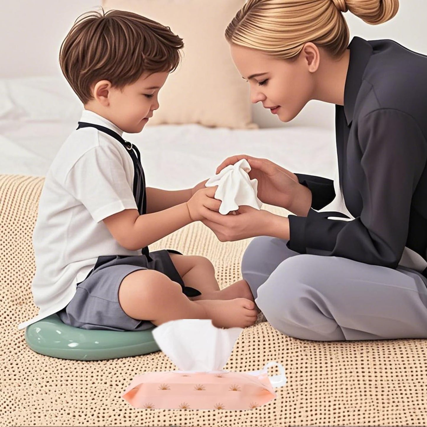 3 Pack Cute Bohemia Stye Baby Wipes Dispenser Portable Refillable Travel Wet Wipe Bag for Indoor Outdoor Sports Travelling Hiking Pet Care