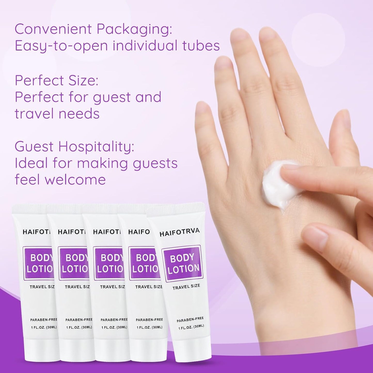 Travel Size Body Lotion Bulk Pack of 30,Individually Wrapped Small Size Hotel Body Lotion Supplies 30ml/1 fl oz Portable Toiletries Amenities Bulk for Guests,Travel,Homeless,Charity