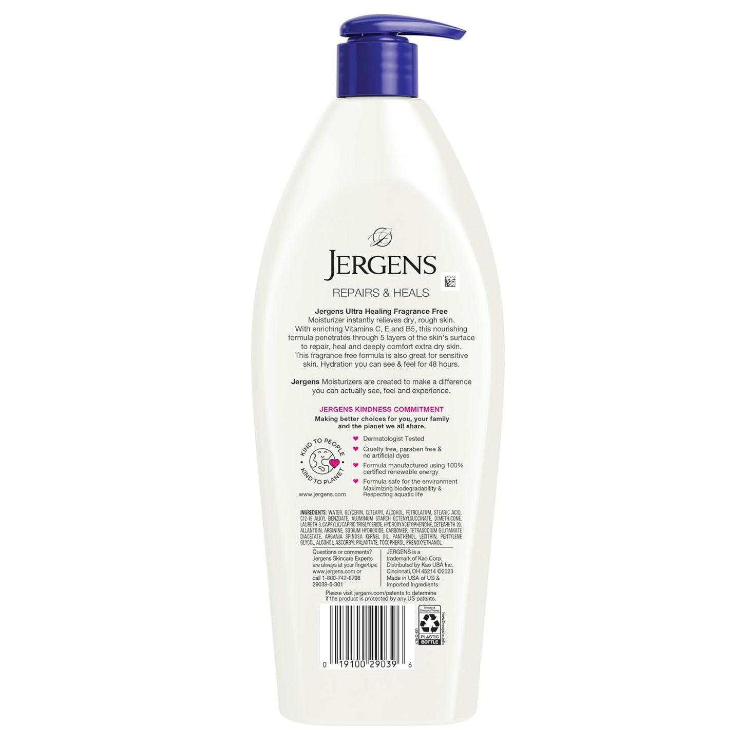 Jergens Ultra Healing Dry Skin Lotion, Hand and Body Moisturizer for Quick Absorption into Extra Dry Skin with Hydralucence Blend, Vitamins C, E and B5, White, 21 oz