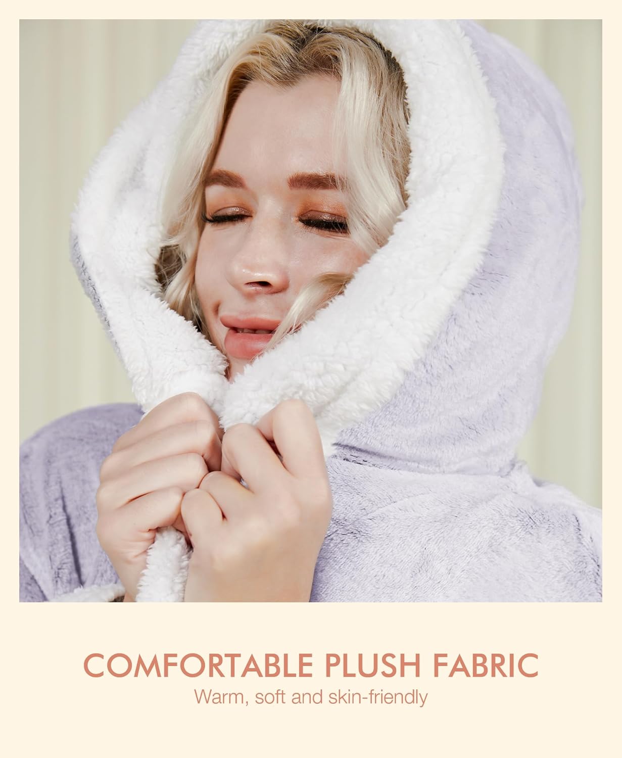 Plush Robes for Women - Womens Fleece Robes with Hood Long Cozy Bathrobe Soft and Warm Robe